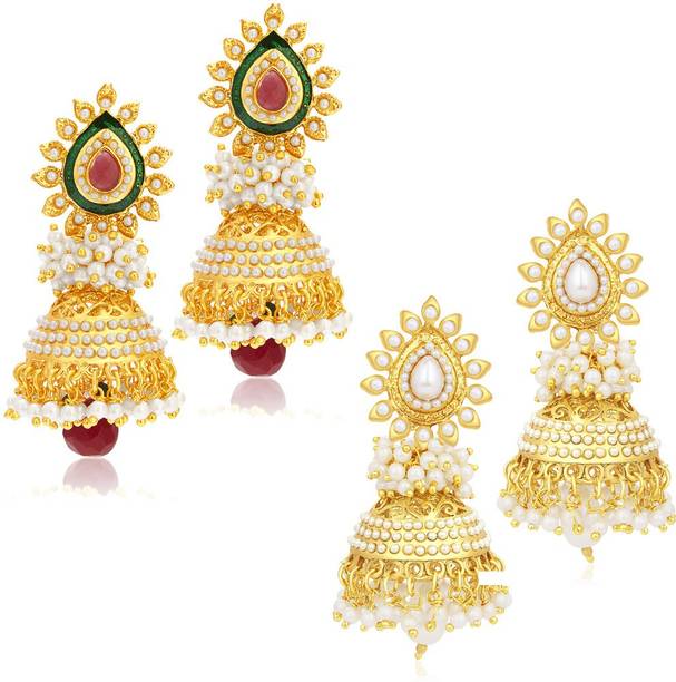Gold Earrings Best Earring Designs For Women Online On Flipkart Sukkhi Gorgeous Jhumki Alloy Earring Set