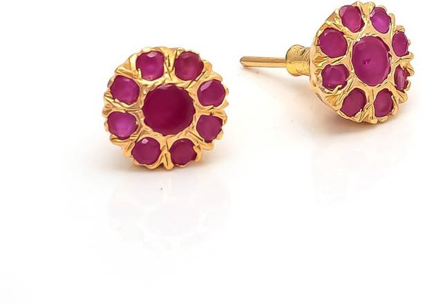 Ruby Earrings Online At Best Prices In India Archi Collection Ethnic Ruby Alloy Stud Earring