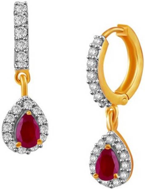 Ruby Earrings Online At Best Prices In India Alysa Simione Cubic Zirconia Ruby Br Copper Drop Earring
