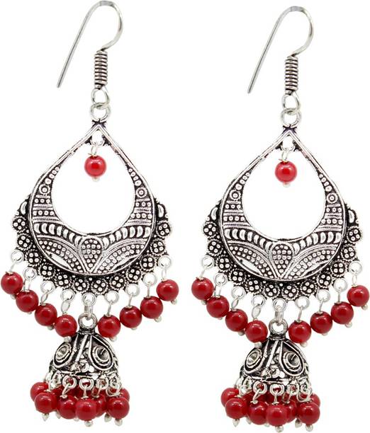 Oxidised Silver Jewellery Earrings Frabjous Fusion Indiano Enriched German Silver Dangle Earring