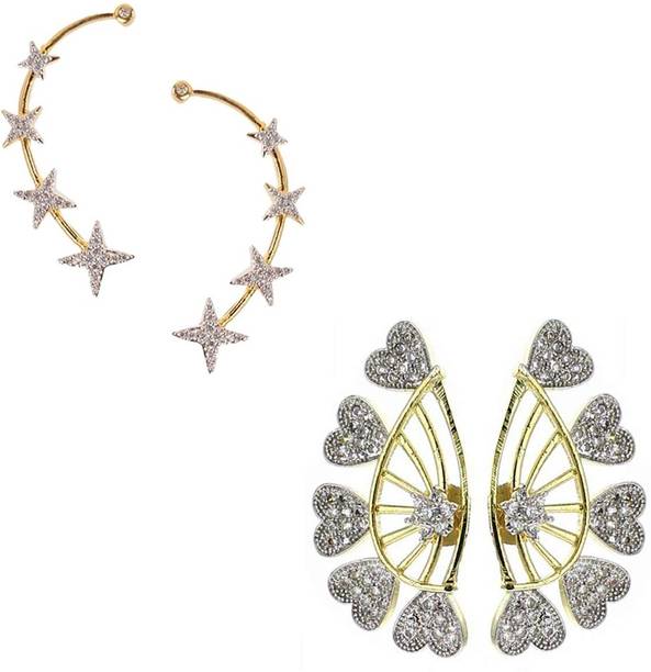 Fashion Earrings Online At Best Prices In Zeneme Latest Fashionable American Diamond Alloy Earring Set
