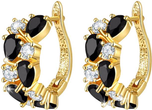 Hoop Earrings Online At Best Prices In India Jewels Galaxy Luxuria Cubic Zirconia Alloy Hoop Earring