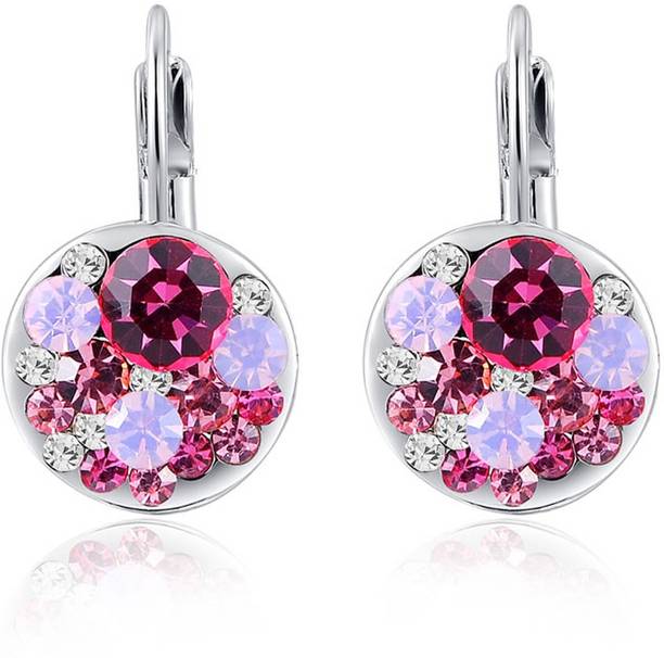 Swarovski Elements Earrings Online Swarovski Elements Pink Zircon Dangle Gift For Women Crystal Metal Stud Earring