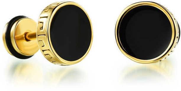 Men Earrings For Online At Best Prices In India Yellow Chimes Black Stainless Steel Stud Earring