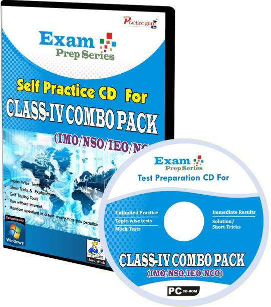 Practice guru Exam Prep For Class 4 - Combo Pack (IMO / NSO / IEO / NCO)
