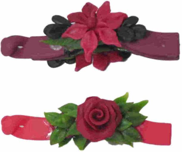 Banana Clips Online At Best Prices In India Advanc Hotline Porcelain Clay Work Fancy Banana Clip Combo Of 2 Hair
