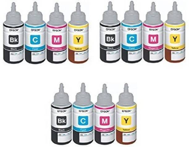 Epson Original Ink All Colors T6641 B,T6642 C,T6643 M,T6644 Y Pack of 3 Tri Color Ink Cartridge
