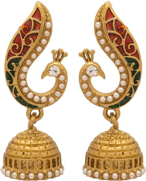 Gold Earrings Best Earring Designs For Women Online On Flipkart Voylla Artificial Pea Textured Crystal Alloy Jhumki Earring
