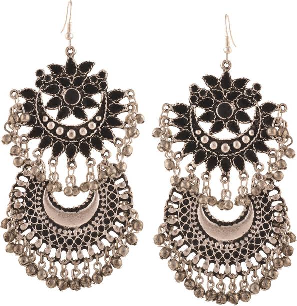 Long Earrings Online At Best Prices In India Zephyrr Fashion German Silver Afghani Tribal Dangler Hook Long Earrings Alloy Dangle Earring