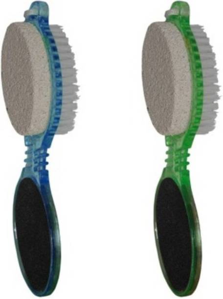 Bruzone 4in1 Pedicure Paddle Brush with Pumice Stone Cleanse Scrub Buff Foot Scrubber Pack Of 2