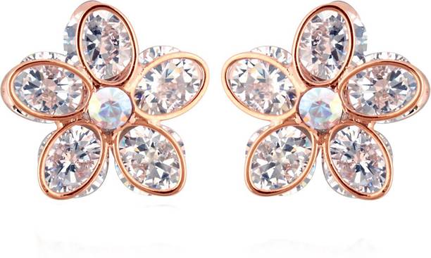 Diamond Studs Online At Best Prices In India Spargz Crystal Flower Earring For Women Diamond Br Stud
