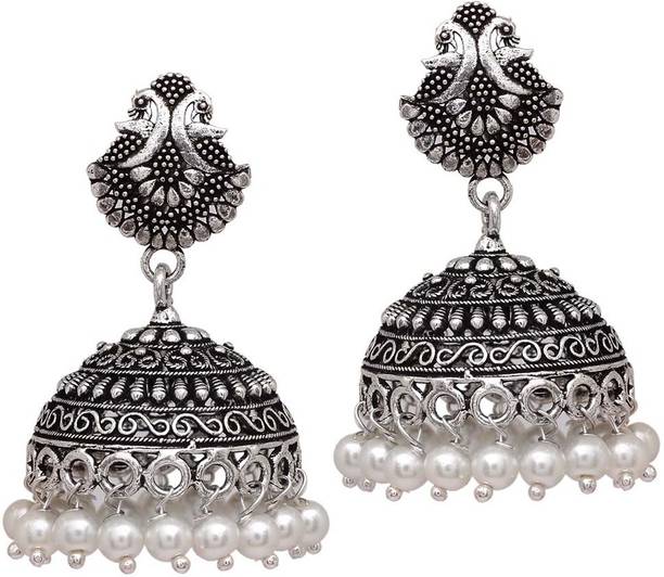 Black Metal Jhumkas Online At Best Prices V L Impex 15 Grams Lovely Pea Oxidised Silver Plated Jewellery For Br Jhumki Earring