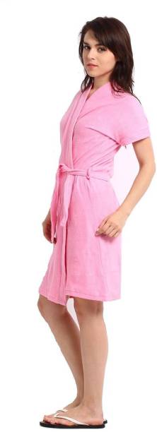 Flipkart SmartBuy Pink Free Size Bath Robe