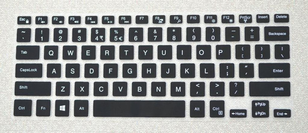 Saco Chiclet Keyboard Skin for Lenovo 59-442243 15.6-inch Laptop Black with Clear