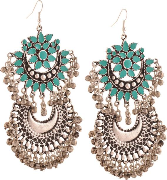 Long Earrings Online At Best Prices In India Zephyrr Fashion German Silver Afghani Tribal Dangler Hook Long Earrings Alloy Dangle Earring