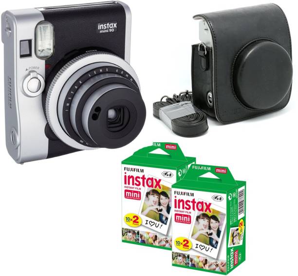 FUJIFILM Mini 90 Black with Black case & 40 Shots Instant Camera