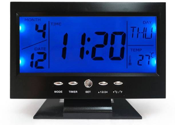 Alarm Clock Online At Best Prices Flipkart Tuelip Digital Voice Control Back Light Lcd Alarm Clock Black