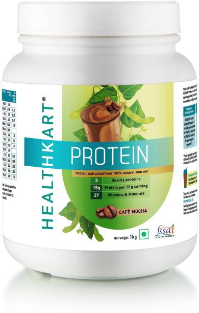 HEALTHKART Protein- 50% Protein with Whey & Casein (Cafe Mocha)-1kg Whey Protein