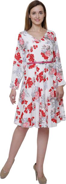 Vogue Nation Dresses Online At Best Vogue Nation Women S Fit And Flare White Dress