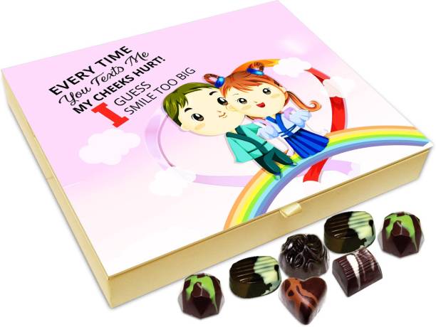 Chocholik Gift Box - Whenever You Text Me I Smile Too Big Chocolate Box - 20pc Truffles