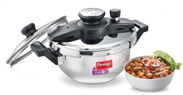 Prestige Clip On Kadhai Cooker With Glass Lid (25654) 3.5 L Induction Bottom Pressure Cooker