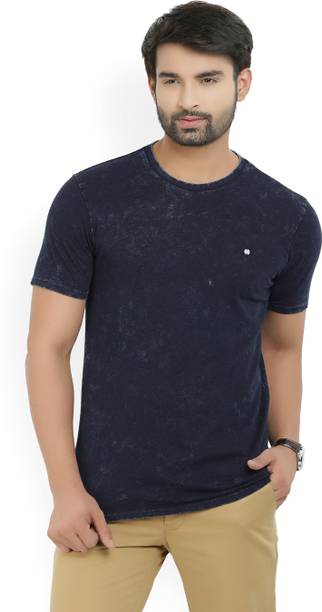 United Colors of Benetton Solid Men's Round Neck Blue T-Shirt