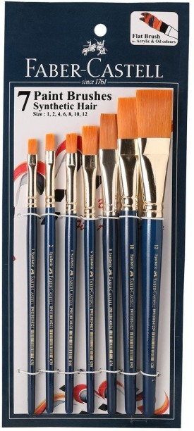 Faber-Castell 282810 Creative Studio Pinceau Plat à Poils Bleu Taille 10 