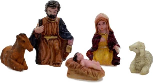 Lilone 5 Piece Set Christmas Nativity Crib Holy Family Separate Pieces 2 cm Pack of 5