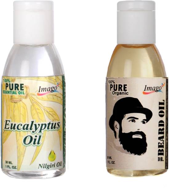 IMAGO Eucalyptus Essential Oil & Dr. Beard Moustache Growth Oil for Skin Hair Massage Hair Oil
