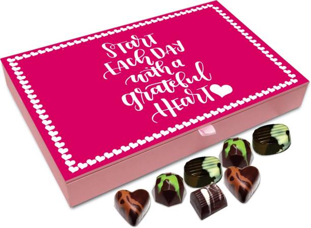 Chocholik Gift Box - Start Each Day With A Grateful Heart Chocolate Box - 12pc Truffles
