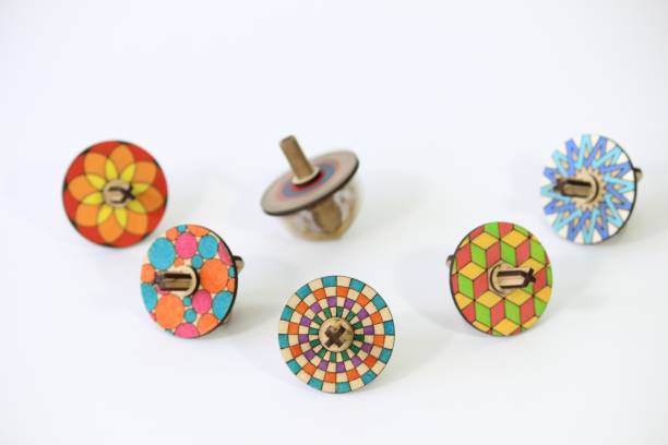 FUNVENTION Spinning Top Kits - Set of 6 DIY Fidget Spinner Top - DIY Coloring & Gravity Spinning Leanring Kit for Kids - Birthday Return Gift - Fun Desk Toys