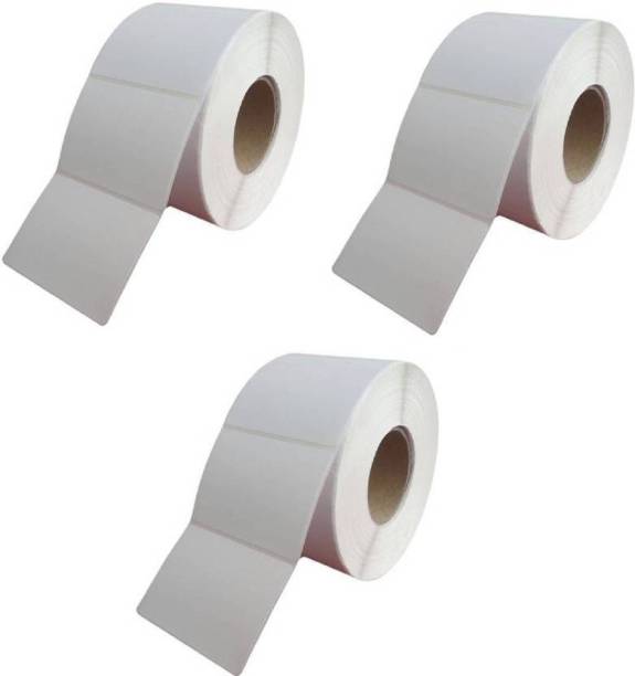 youtech 100X50MM Barcode Label Set of 3 Self-adhesive Paper Label (White) 1000x3=3000 Paper Label