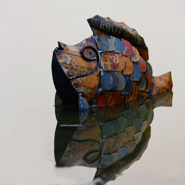 Multicolour De Kulture Works De Kulture Recycled Iron Figure Mini Owl Wall Mount Showpiece 6x3 LW Inches