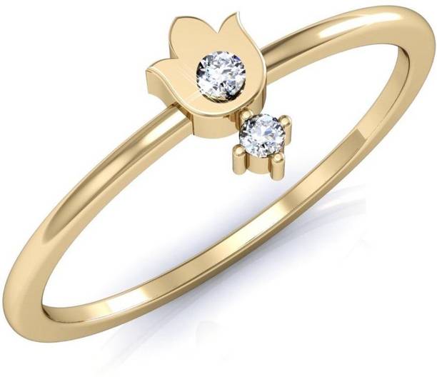 Gold Rings For Women Online At Best Prices In India Vachya Glory 14kt Diamond Yellow Gold Ring