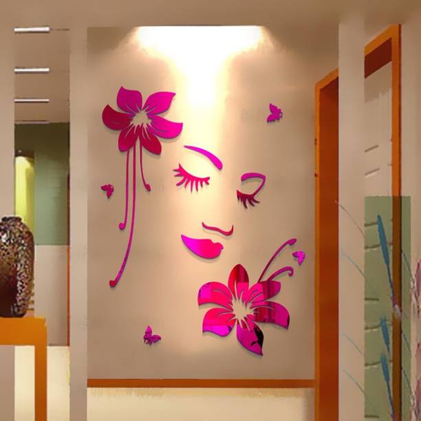 Wall Decorations Decoration Products For Kids Baby Room Fantaboy Woman Faceline Design Wall Decal Sticker 62 X 42 Cm