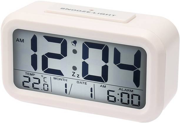 Table Clocks At Ed S On Flipkart Bonzeal Digital White Clock