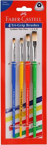 FABER-CASTELL 4 Tri Grip Brushes (Flat)