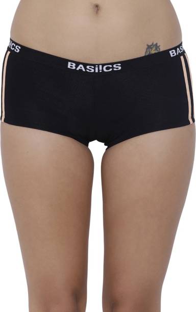 BASIICS by La Intimo Women Boy Short Black Panty