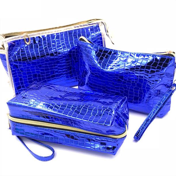 Kidoz Kingdom Handbags Clutches Kidoz Kingdom Metalic Blue Colored Pouch Pieces