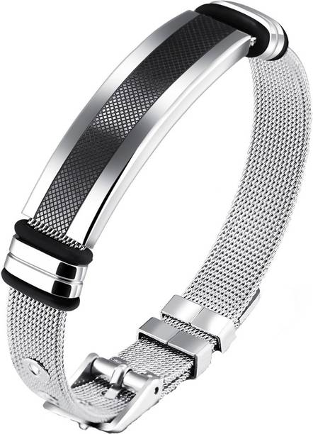 Bracelets For Men Online At Best Prices In Yellow Chimes Stainless Steel Rhodium Bracelet