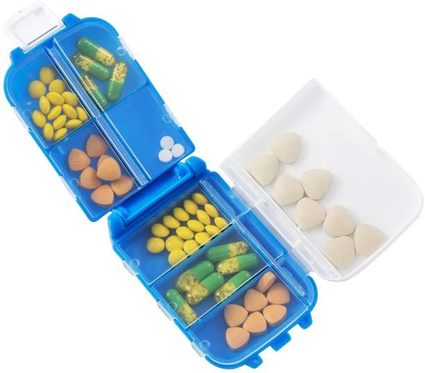 VibeX ® Travel Portable Pill Case Box Medicine Storage,Easy Carry Waterproof Divided Medicine Organizer, Vitamin Organizer for Home/Office/Travel,7 days weekly with 8 Compartments ® Travel Portable Pill Case Box Medicine Storage,Easy Carry Waterproof Divided Medicine Organizer, Vitamin Organizer for Home/Office/Travel,7 days weekly with 8 Compartments Pill Box