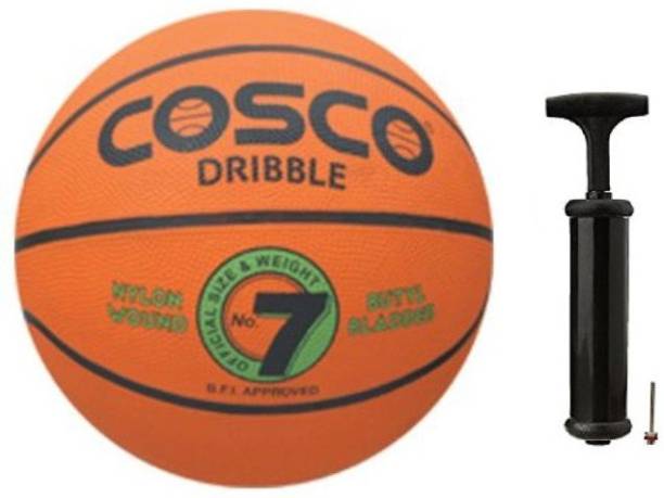 COSCO Dribble Basketball with Hand Pump- Size 7 Basketball - Size: 7