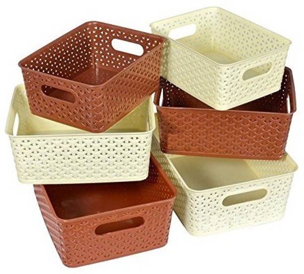 Storage Baskets Basket At Ping In India Jvs Fair Food Royal Baskets For Storage Brown Ivory Set Of 6