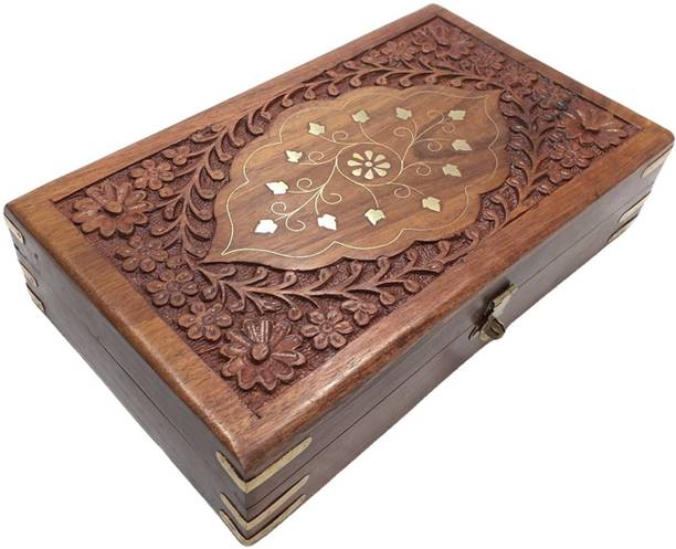 Jk Handicrafts Vanity Bo Jk Handicrafts Wooden Gift Box Made Of Handcarved Wood Decorated With Brass Size Lxbxh