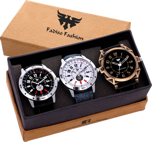 Fadiso fashion FF-08010-Gents Exclusive (Casual+PartyWear+Formal) Designer Combo Watch  - For Men