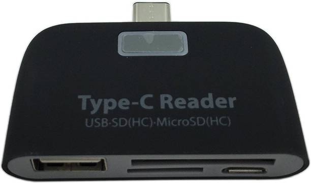 VibeX ® 4 in 1 USB 3.1 Type C Card Reader Connection Kit USB OTG Hub Adapter with Micro SD/SDHC TF Card Adapter & USB 2.0 Female Port for Type C Phone & PC High Speed™-Type-005 Card Reader