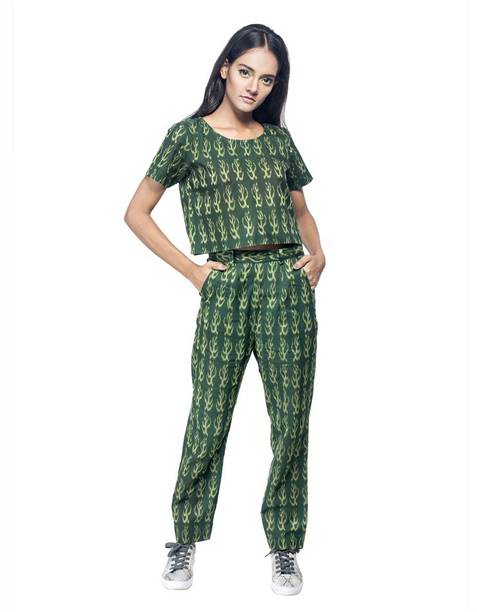 Traditional Vogue Dresses Online At Traditional Vogue Women Two Piece Dress Green