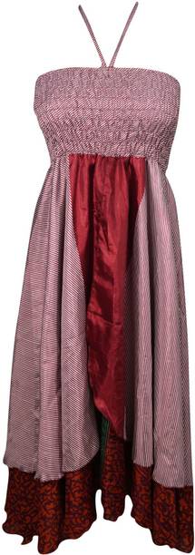 Indiatrendzs Women's A-line Pink Dress
