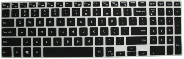 Saco Chiclet Keyboard Skin for Lenovo 59-442243 15.6-inch Laptop Black with Clear