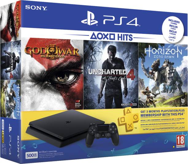 SONY PS4 500 GB with Horizon Zero Dawn, Uncharted 4 and...